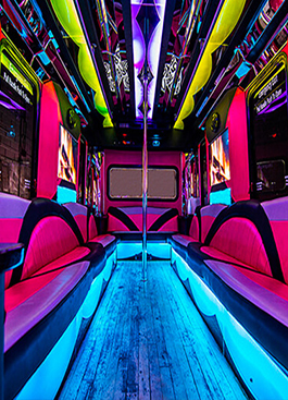 Luxury party bus interiors